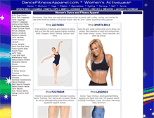 Tablet Screenshot of dancefitnessapparel.com